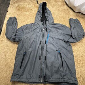 Outdoor Life Men’s XXL Hooded Jacket Gray Fleece Lined Full Zip Winter Coat